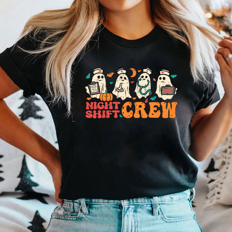 In My Cute Ghost Night Shift Crew Nurse T-Shirt