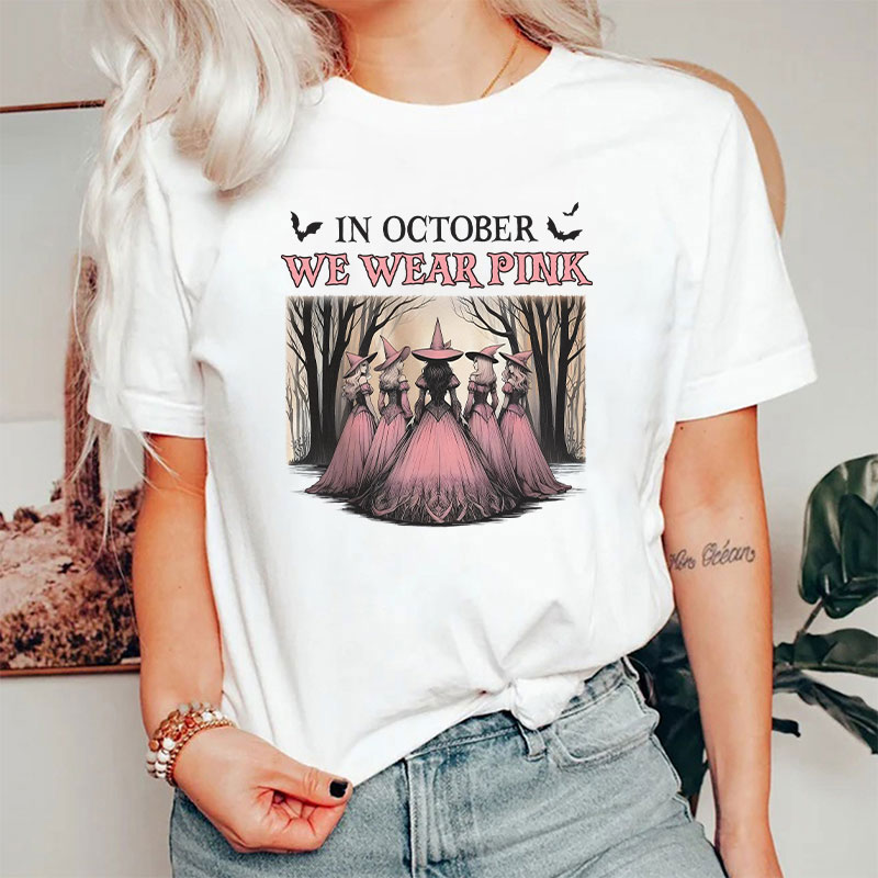 October Pink Witches Nurse T-Shirt