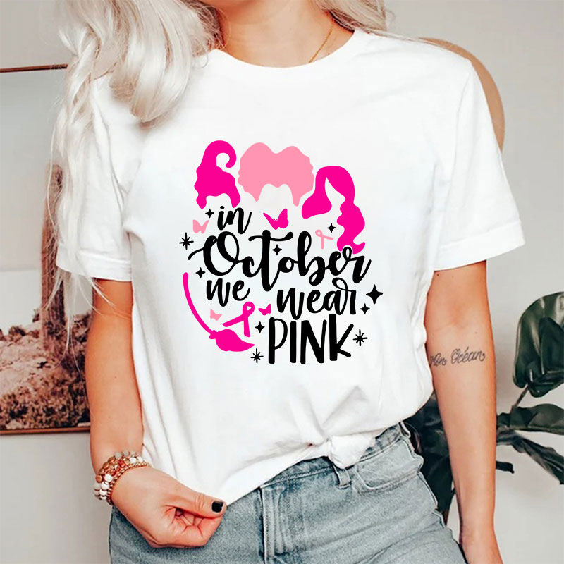 Witchy Pink October For Breast Cancer Nurse T-Shirt