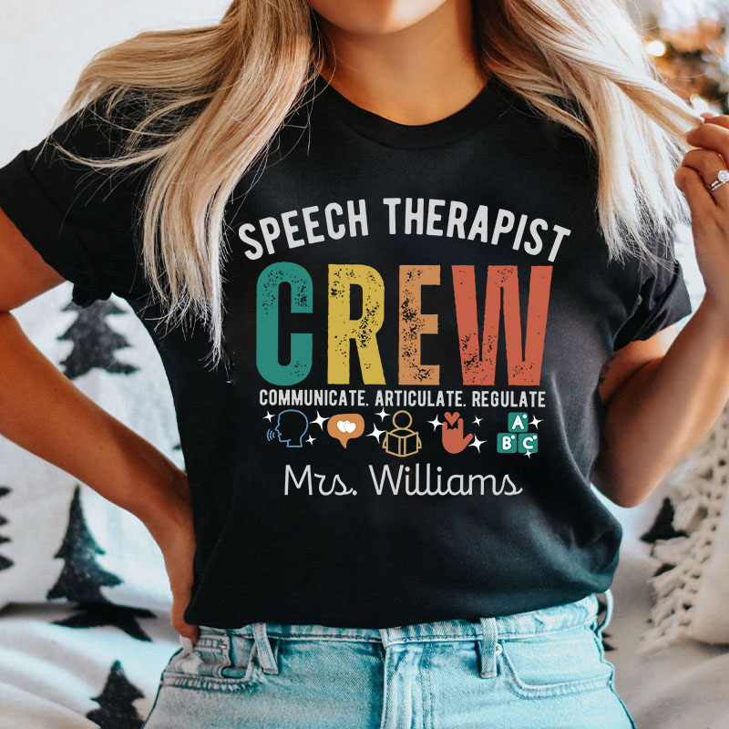 Personalized Speech Therapist Crew T-Shirt