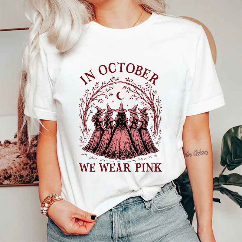 In October Witches Wear Pink Nurse T-Shirt