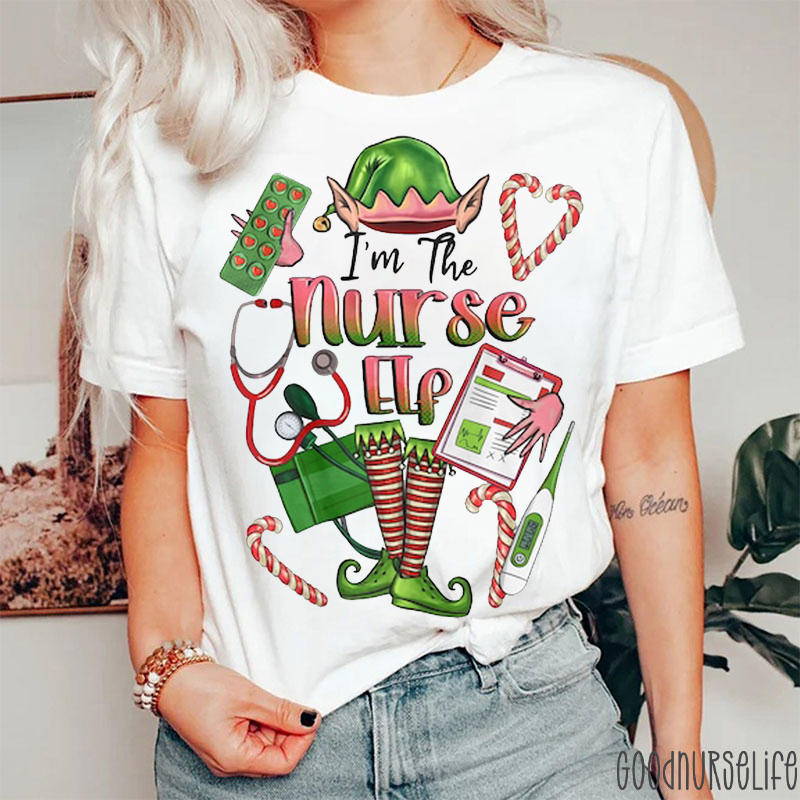 I’m The Nurse Elf Nurse Christmas T-Shirt