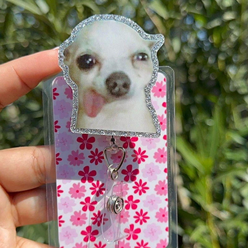 Meme Dog Badge Reel
