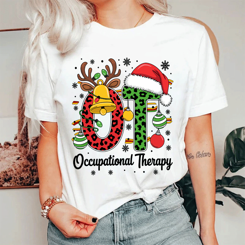 Leopard Printed OT Christmas T-Shirt