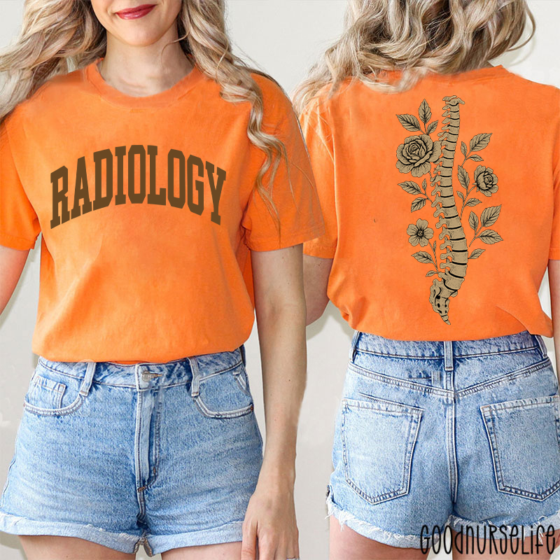 Radiology Floral Spine Two Sided T-Shirt