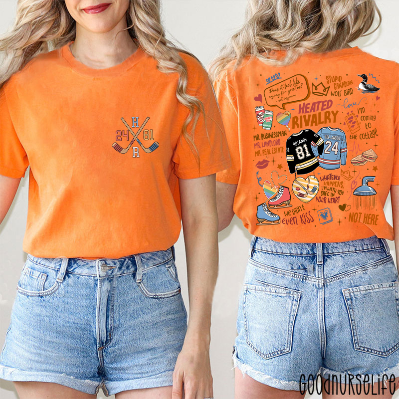 Hockey Movie Romance Two Sided T-Shirt