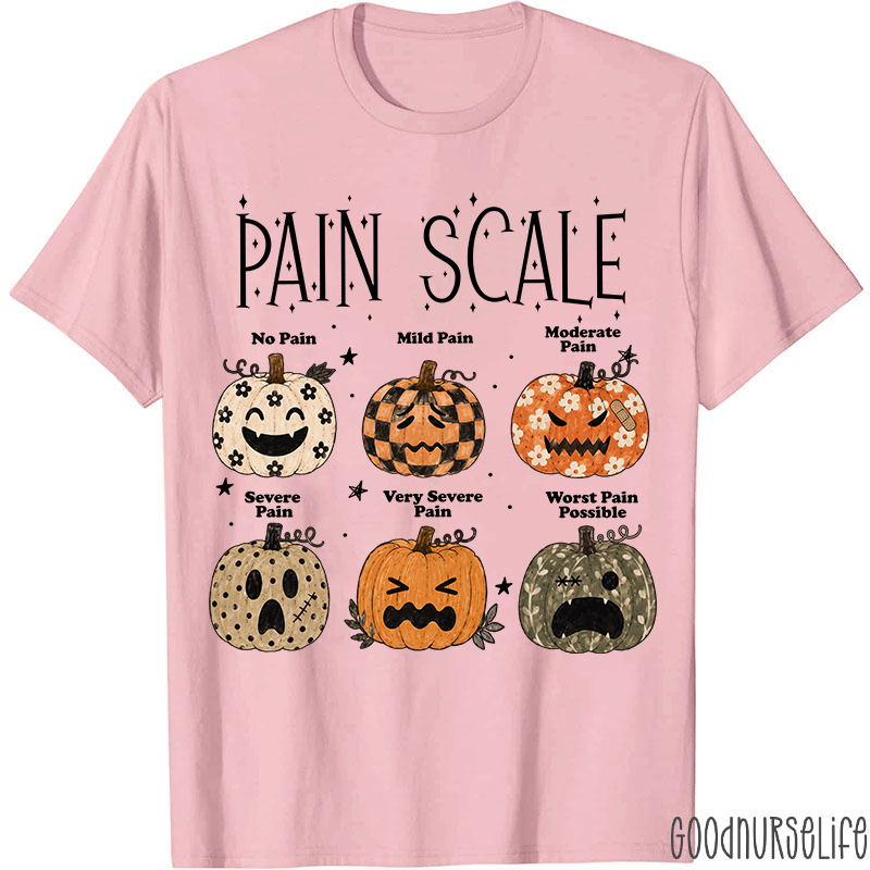 Halloween Pumpkin Pain Scale Nurse T-Shirt