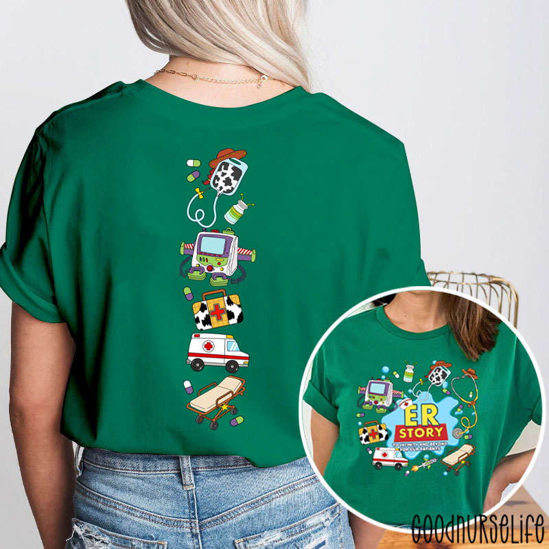 Medical Doodle Front And Back Nurse Two Sided T-Shirt