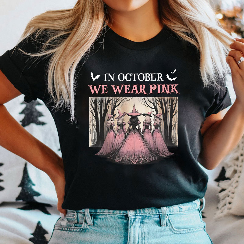 October Pink Witches Nurse T-Shirt