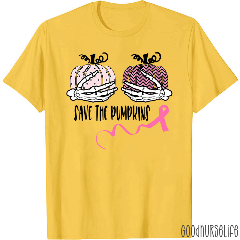 Halloween Save The Pumpkins Breast Cancer T-Shirt