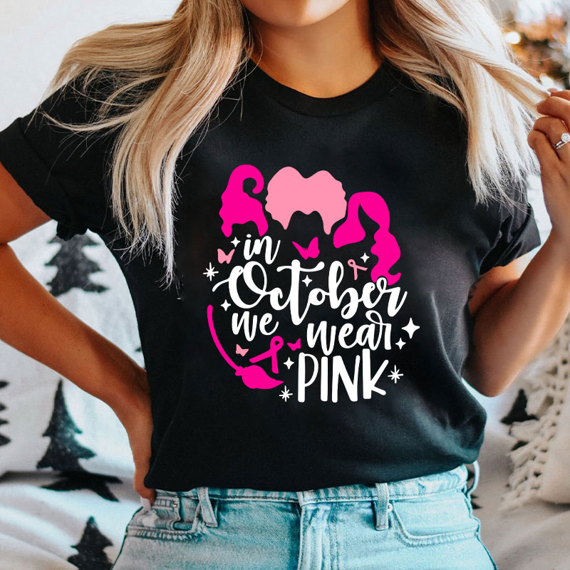Witchy Pink October For Breast Cancer Nurse T-Shirt