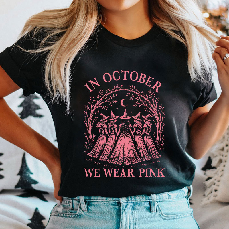 In October Witches Wear Pink Nurse T-Shirt