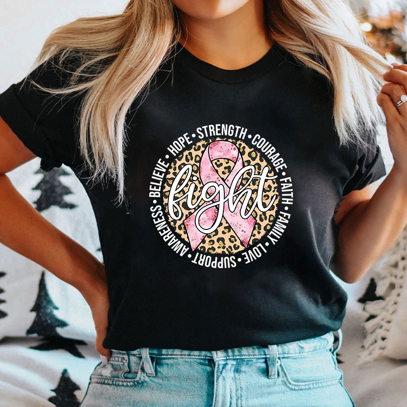 Pink Ribbon Fight Breast Cancer Nurse T-Shirt