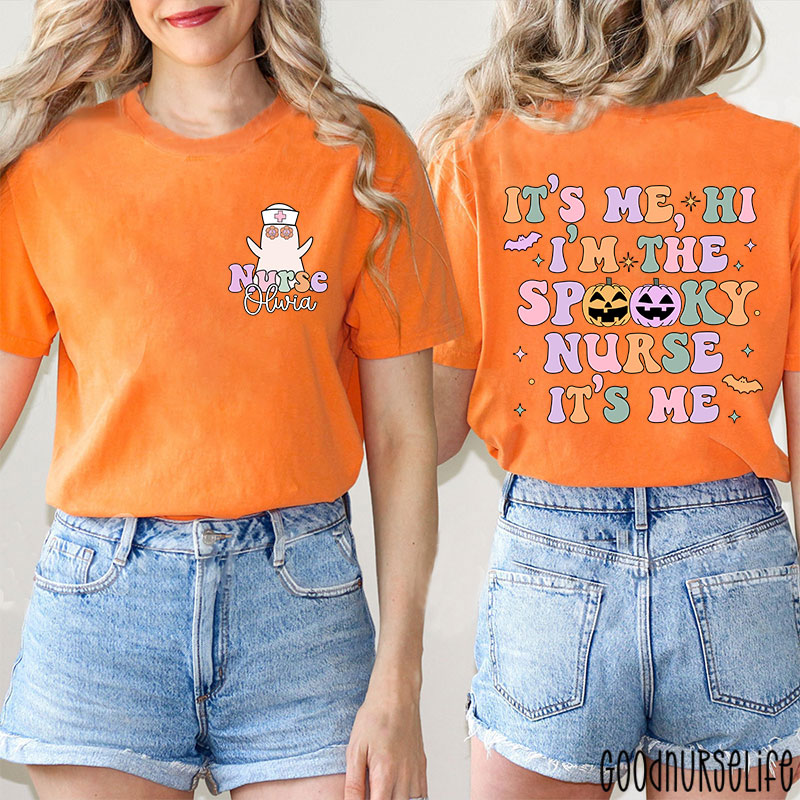 Personalized It’s Me Hi I’m The Spooky Nurse Two Sided T-Shirt