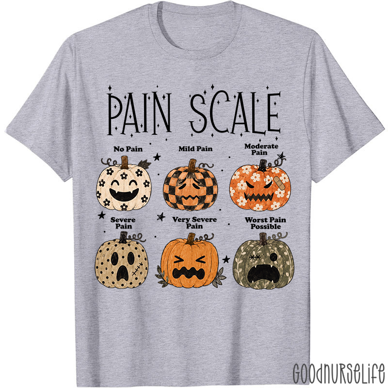Halloween Pumpkin Pain Scale Nurse T-Shirt