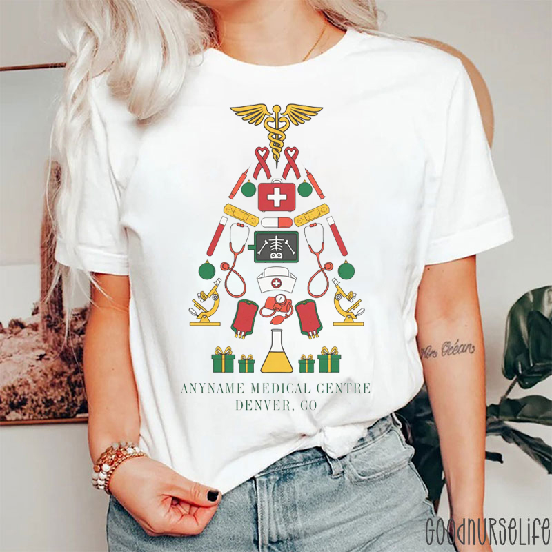 Medical Center Christmas Tree Nurse T-Shirt