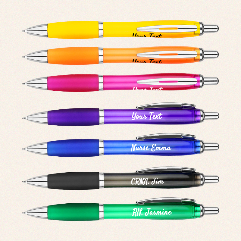 Personalized Curvy Contour Colour Nurse Pens  (30% Off Buy 10+, 50% Off Buy 30+)