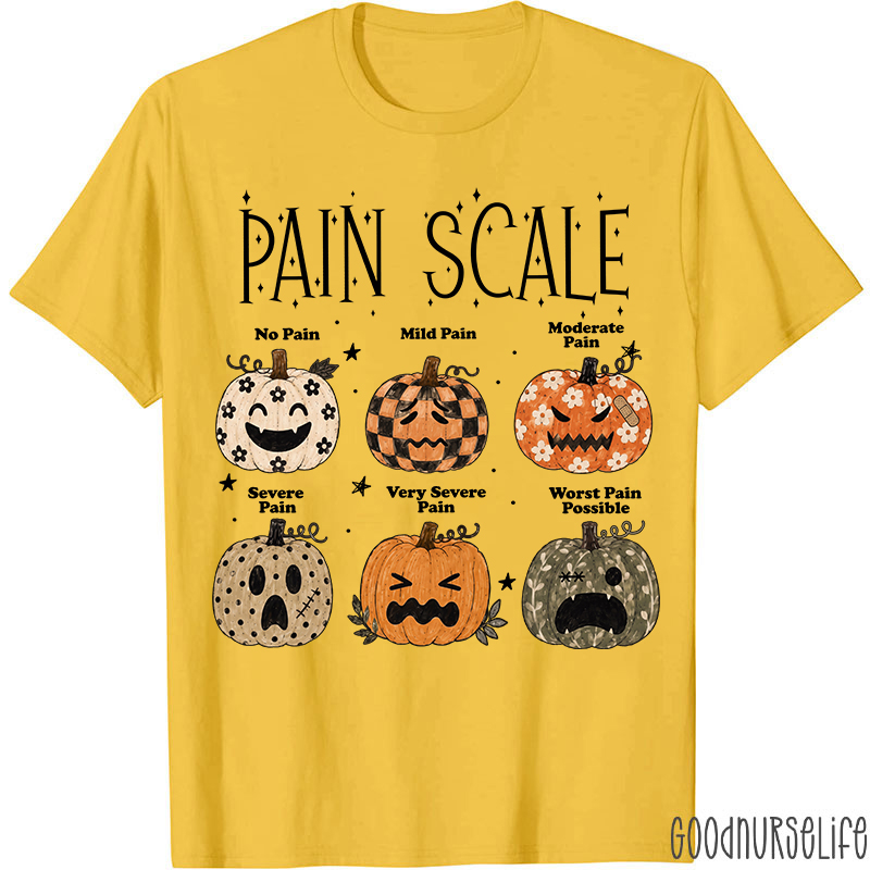 Halloween Pumpkin Pain Scale Nurse T-Shirt