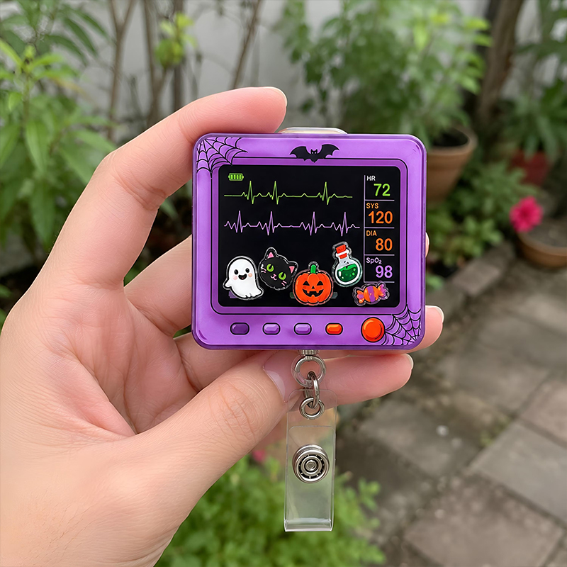 Heart Monitor Halloween Shaker Badge Reel