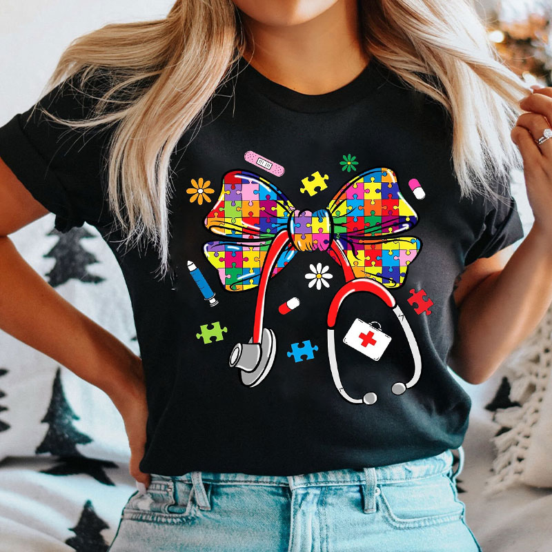 Puzzle Bow Stethoscope T-shirt