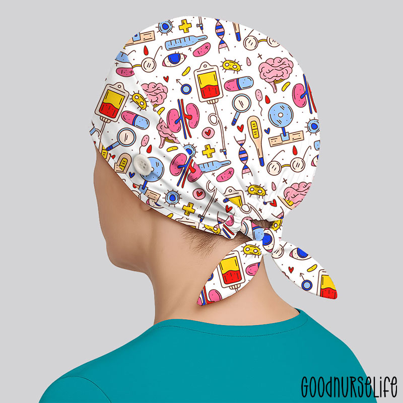 Organs Pills And Bloods Nurse Scrub Cap