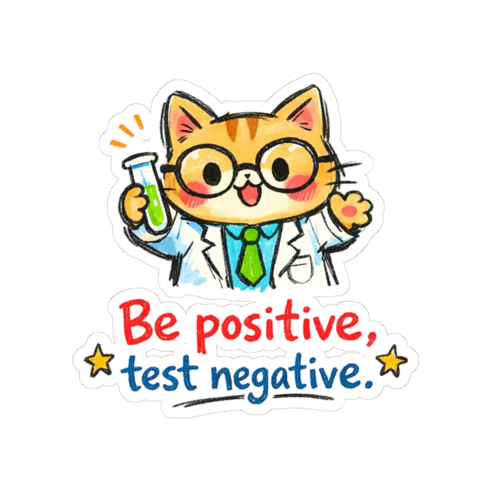 Be Positive Test Negative Stickers