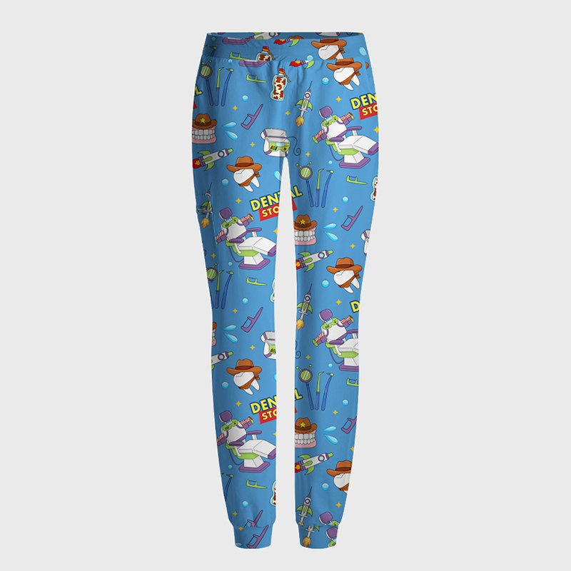 Dental Story All‑Over Print Medical Nurse Antimicrobial Scrubs Sets