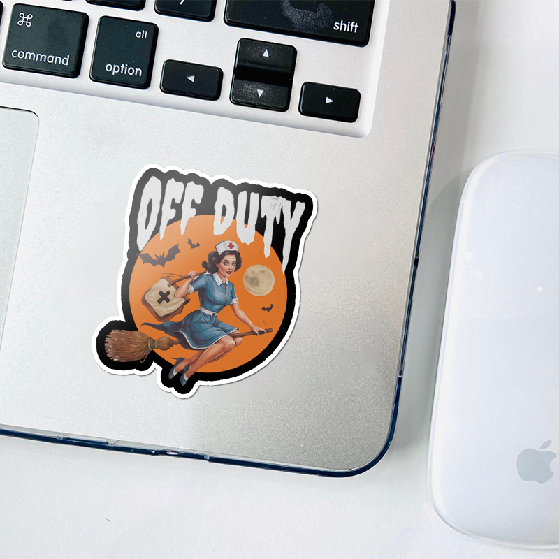 Spooky Nurse Off Duty Halloween Party Nurse Stickers