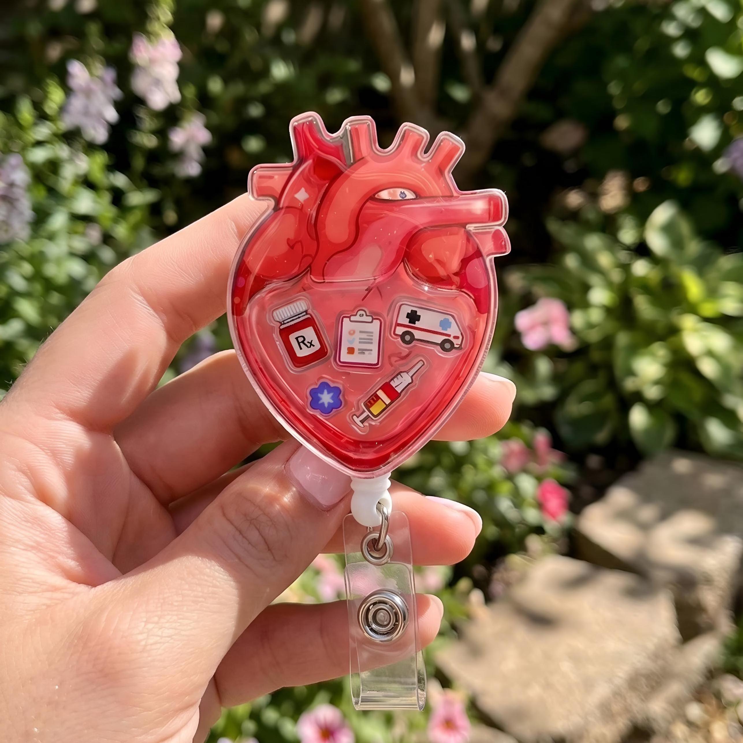 Red Heart Shaker Badge Reel