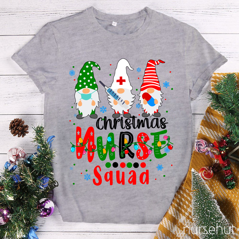 Christmas Gnome Nurse Squad Nurse T-Shirt