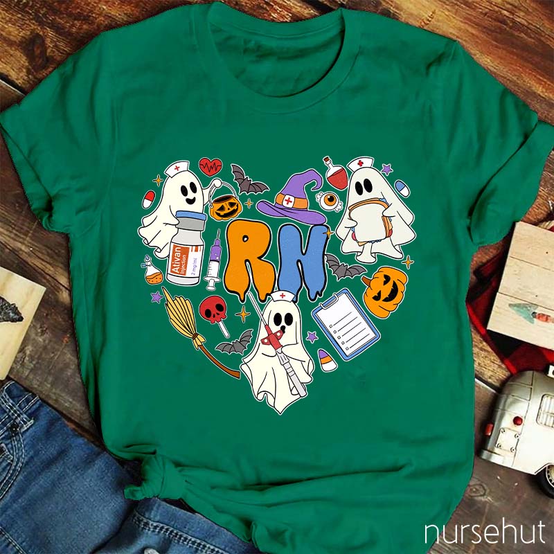 Personalized Pumpkin Soul Skeleton Halloween Nurse T-Shirt