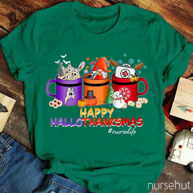 Happy Hallothanksmas Nurse T-Shirt