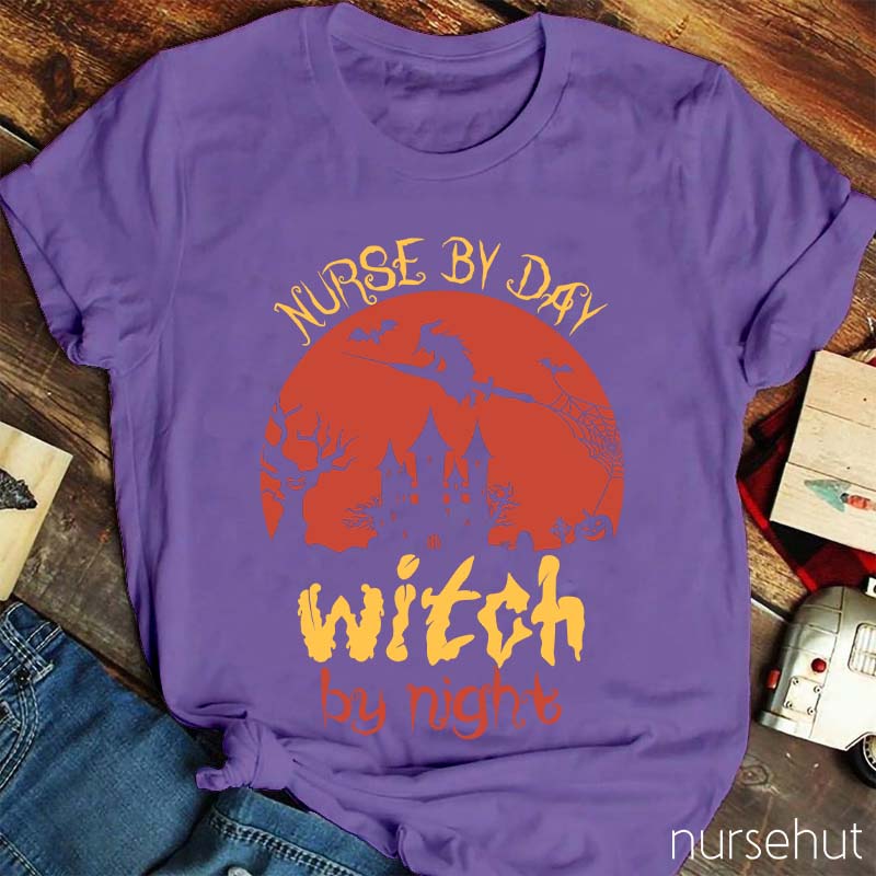 Nurse By Day Witch By Night Nurse T-Shirt