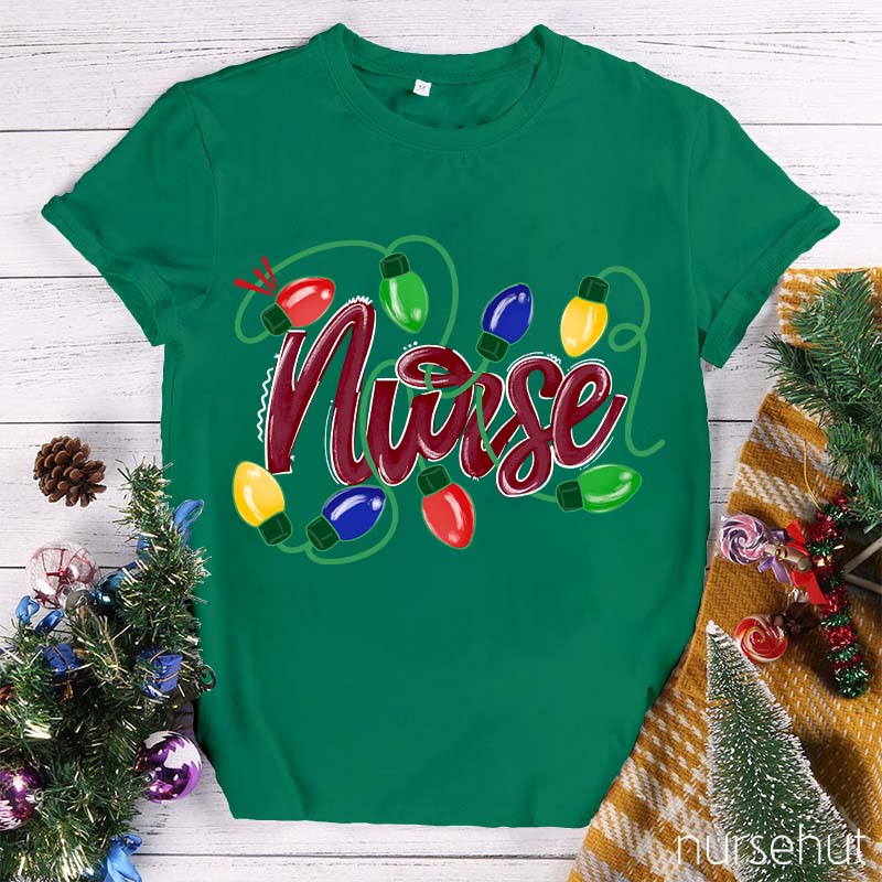 Christmas Lights Nurse T-Shirt