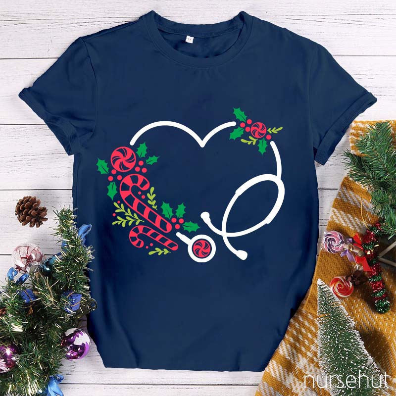 Christmas Stethoscope Nurse T-Shirt