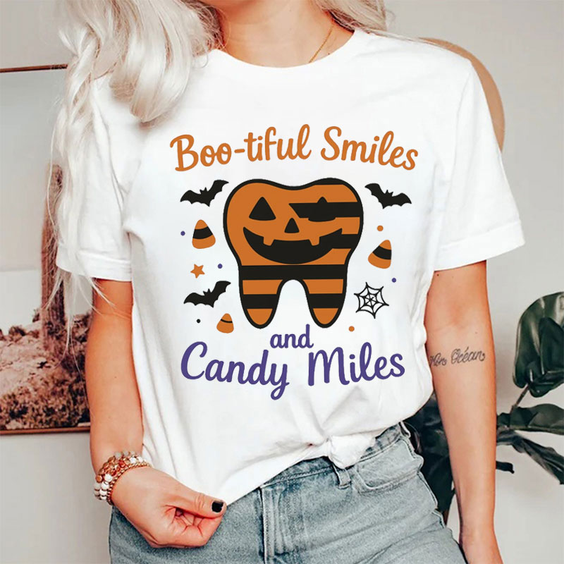 Boo-Tiful Smiles And Candy Miles T-Shirt
