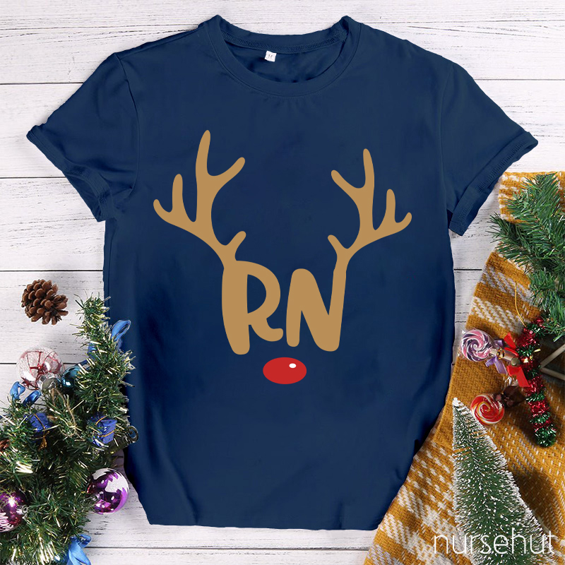 Personalized The Red Nosed Elk Nurse T-Shirt