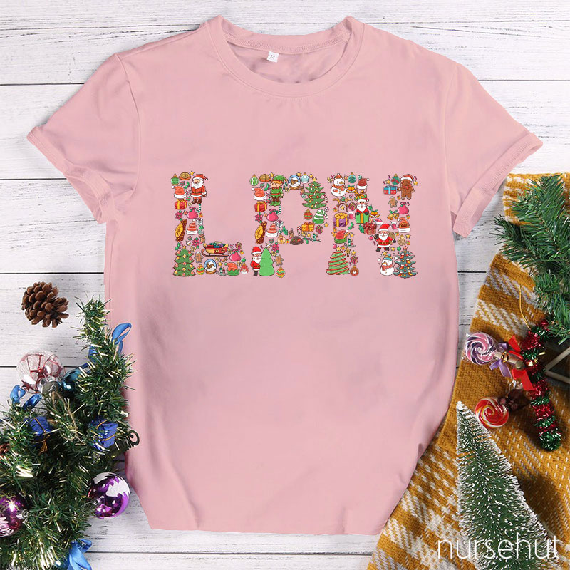 Personalized Christmas Element Nurse T-Shirt