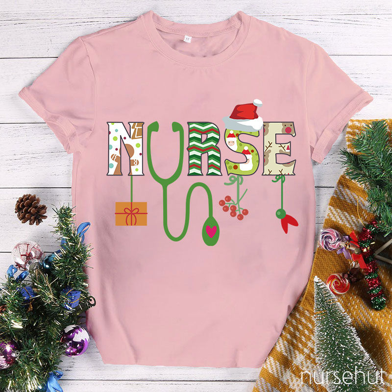 Nurse Christmas Winter Vibes Nurse T-Shirt