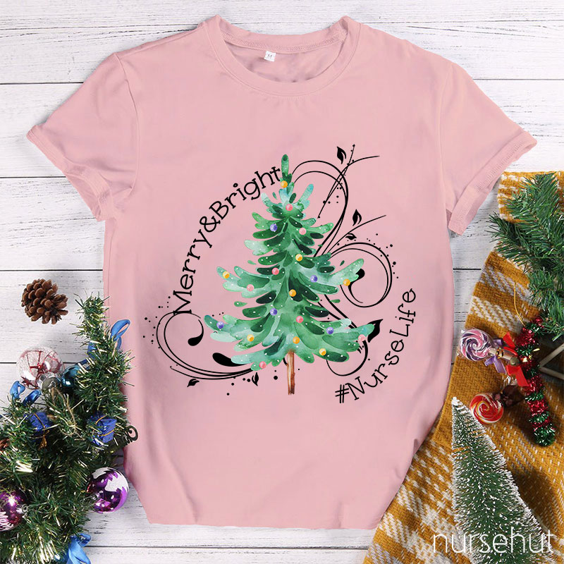 Merry And Bright Nurse T-Shirt
