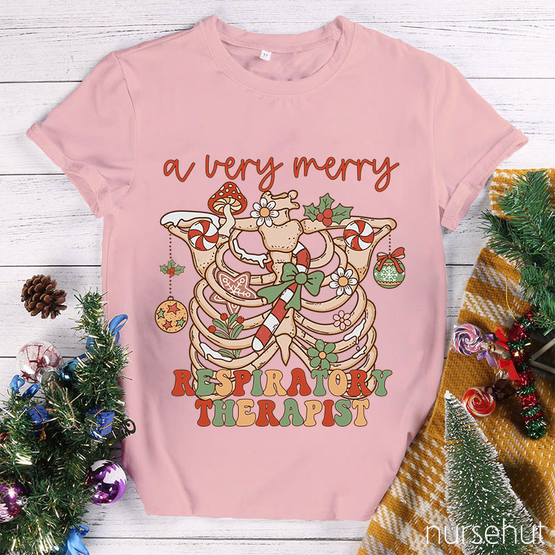 A Very Merry Respiratory Therapist Nurse T-Shirt