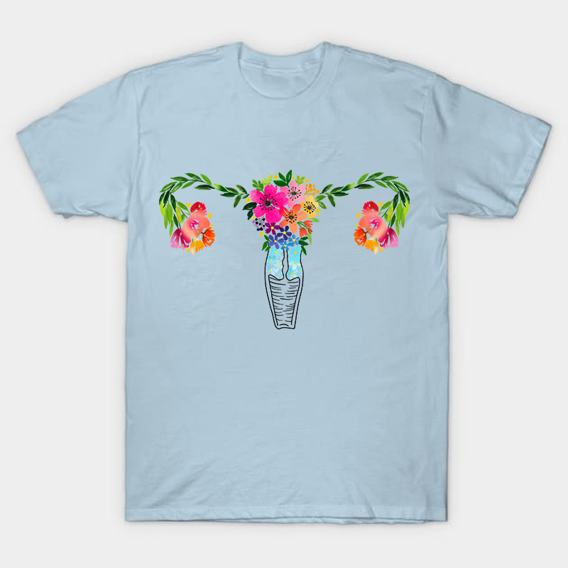 Uterus Flowers Bloom Nurse T-Shirt