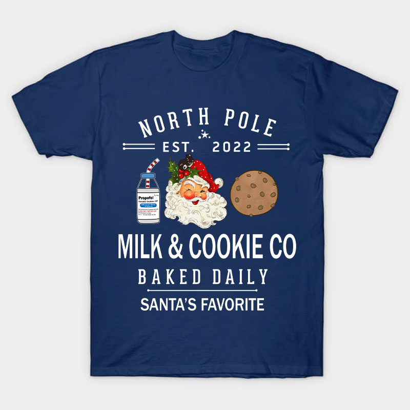 Milk And Cookie Co Santa's Favorite Nurse T-Shirt