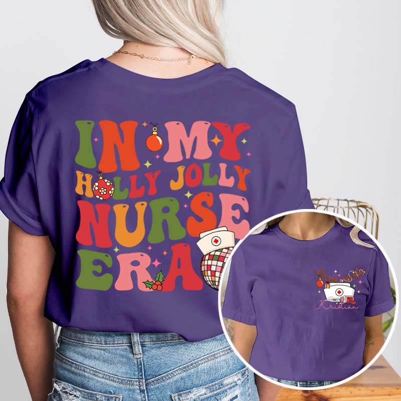 Personalized In My Merry And Bright  Era Nurse Two Sided T-Shirt