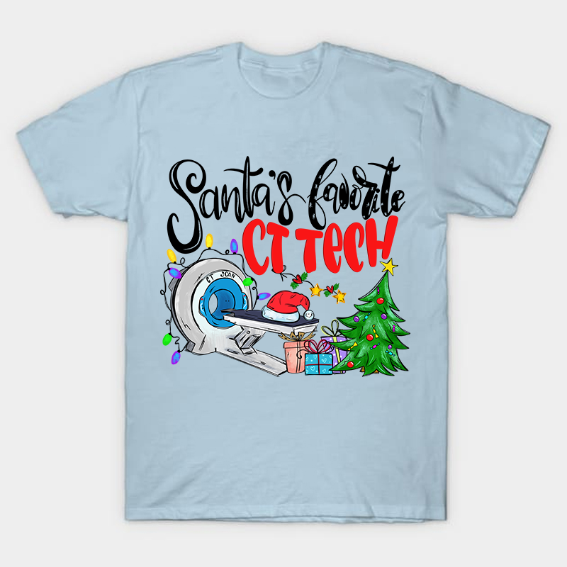 Santa's Favorite Ct Tech Nurse T-Shirt
