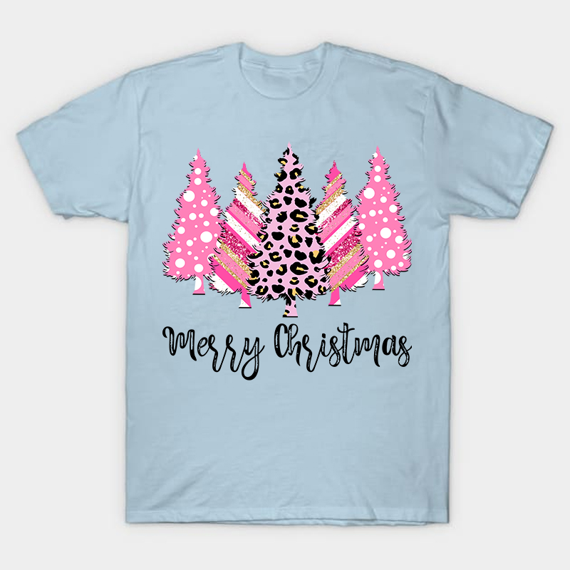 Merry Christmas Pink Christmas Trees Nurse T-Shirt