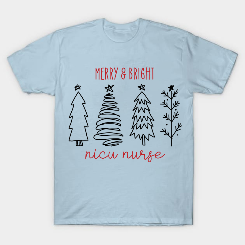 Merry And Bright Nicu Nurse T-Shirt