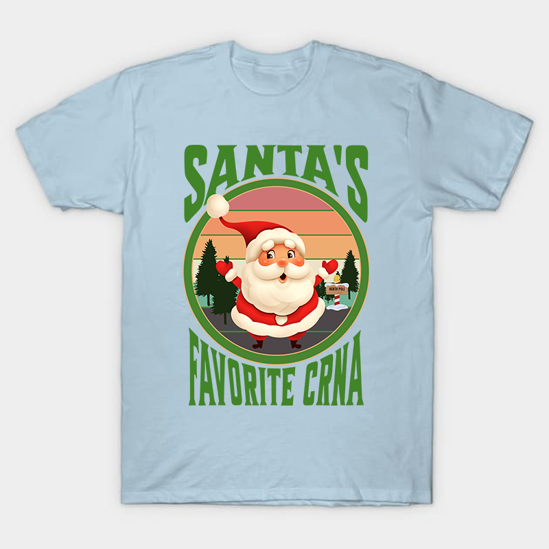 Santa's Favorite CRNA Nurse T-Shirt