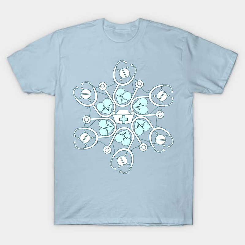 Stethoscope Snowflake Nurse T-Shirt
