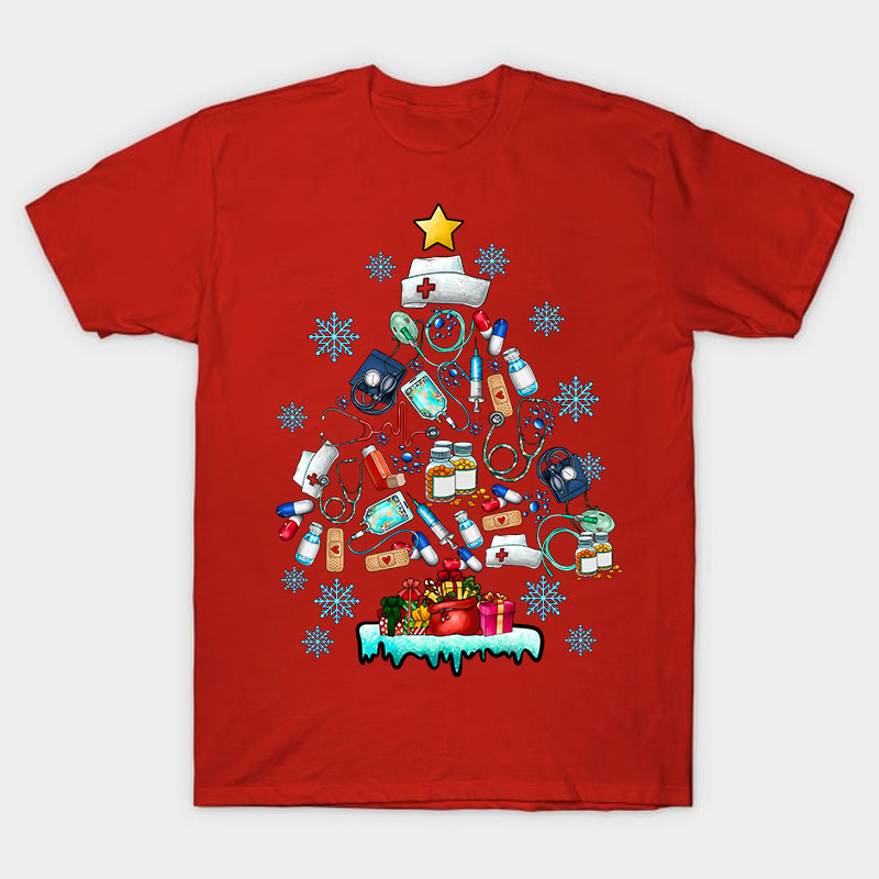 Nurse Christmas Trees Nurse T-Shirt